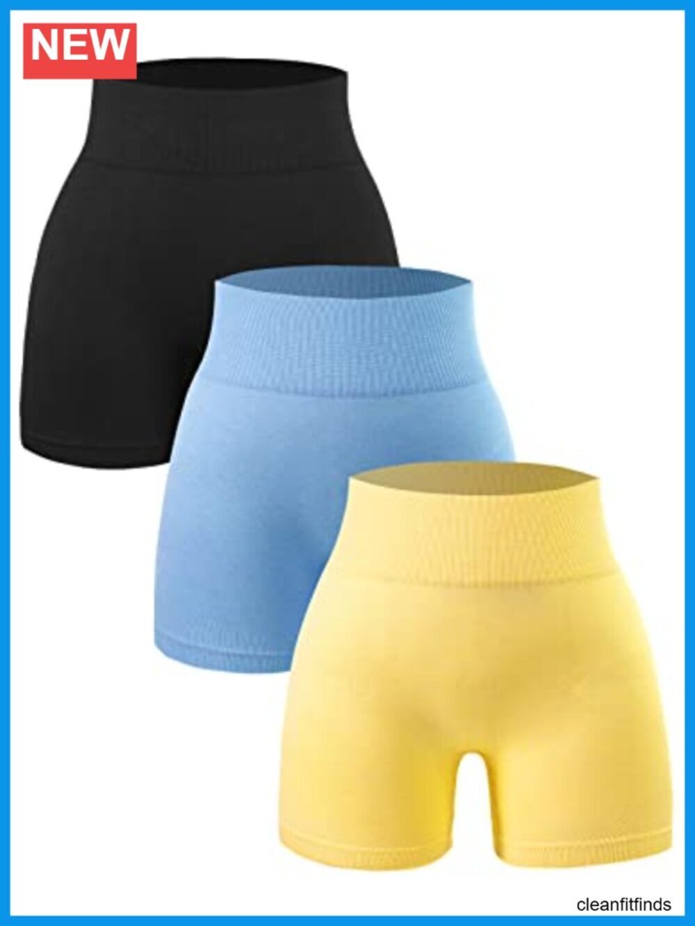 High Waist Spandex Ribbed Seamless Athletic Shorts for Women Running